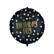Godan Balon foliowy Black-Gold Birthday Boy 46cm
