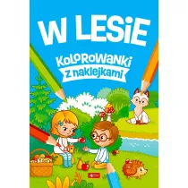 W lesie. Kolorowanki z naklejkami