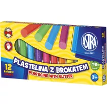 Astra Plastelina z brokatem 12 szt.