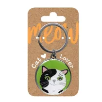 Be-Happy Gifts Brelok dla kociarzy - czarno-bia�y kot