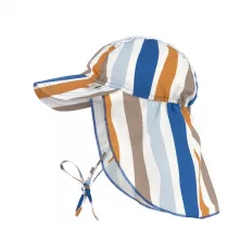 Lassig Czapka przeciwsoneczna z daszkiem i oson karku UV80 Splash & Fun Fale blue/nature, rozm. 50/51
