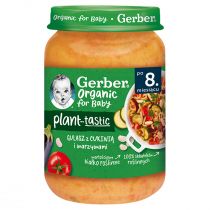 Gerber Organic Plant-tastic Obiadek gulasz z cukinią i warzywami dla niemowląt po 8 miesiącu 190 g Bio