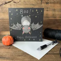 Alex Clark Karnet Halloween kwadrat Nietoperz Boo!