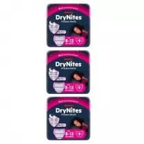 Huggies Pieluchomajtki na noc 8-13 lat DRYNITES Girl (30-48 kg) Zgrzewka 3 x 9 szt.
