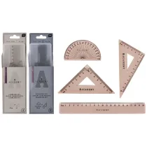 Interdruk Zestaw geometryczny Academy z linijk 20cm mix