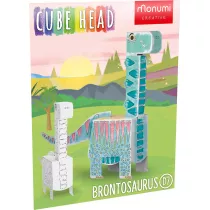 Cube head. Dino. Brontozaur. Z i pokoloruj