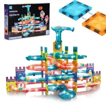 Klocki magnetyczne tor kulkowy LED klocki konstrukcyjne kulodrom