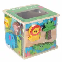 Kostka edukacyjna Sorter drewniany Zoo SMILY PLAY SPW84949