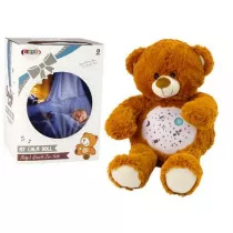 Pluszowy usypiacz Mi� �wiat�a d�wi�ki br�zowy LeanToys