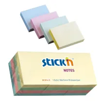 Stickn Notes samoprzylepny 38x51mm mix 4 kolory pastel 12 sztuk