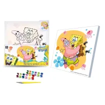 Qbee Malowanie po numerach 30x30cm SpongeBob