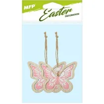 MFP Motyle zawieszka r�owa drewniana 7cm 2szt.