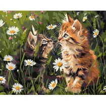 Ideyka Malowanie po numerach - Koty w kwiatach 40x50cm