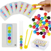 Ukadanka edukacyjna Montessori kolorowe kulki nauka liczenia nauka kolorw zestaw XXl 66 el.