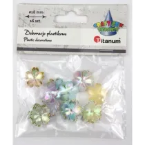 Titanum Koraliki plastikowe kwiatki 18mm 16 szt