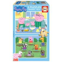 Puzzle 2 x 25 el. winka Peppa (drewno) Educa