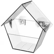 Esschert Design Transparentny karmnik dla ptakw na okno