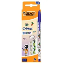 D�ugopis Cristal Kawaii 1mm niebieski 3 szt BIC