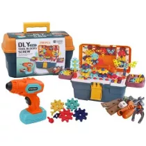 Klocki puzzle konstrukcyjne 3D w skrzynce LeanToys