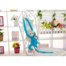 Maskotka ma�pka z dzieckiem niebieska 70cm LeanToys