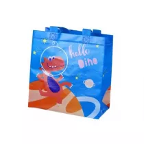 LeanToys Torba prezentowa Dinozaur niebieska 23x21.5x11cm