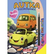 T�czowa kredka. Autka z naklejkami