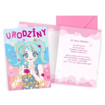 Kukartka Karnet PR-561 Urodziny  anime, dziewcz�ce