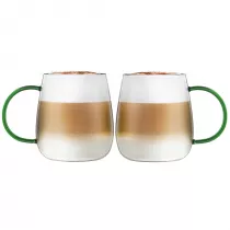 Vialli Design Komplet szklanek z zielonym uchem Bolla 1142 2 x 400 ml