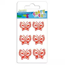 Craft with Fun Ozdoba dekoracyjna krysztalki samoprzylepne motyle 6 szt.