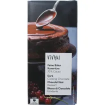 Vivani Czekolada kuwertura gorzka do gotowania wegaska 150 g Bio