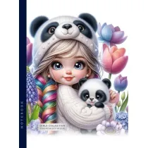 Fresh Notatnik Dziewczynka i panda kratka 64 kartki