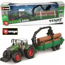 Bburago tractor fendt 1050 vario with tree forwarder 10cm