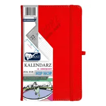 Kalendarz 2026/2028 18 m-cy. Hip hop A5 tygodniowy czerwony