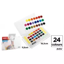 Artix Farba akwarelowa z pdzlem wodnym 24 kolory