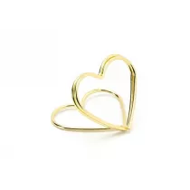 PartyDeco Stojaki na winietki serca z�oty 2.5cm