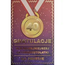 Yeku Karnet Urodziny 40 medal damskie