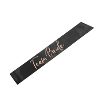 PartyDeco Szarfa Team Bride czarna 75cm
