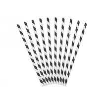 PartyDeco S�omki papierowe czarne 19.5cm 10 szt.