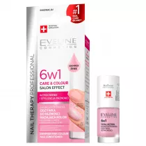Eveline Cosmetics Nail Therapy Professional 6w1 Care & Colour skoncentrowana odywka do paznokci nadajca kolor Shimmer Pink 5 ml