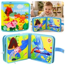 Ksi��eczka edukacyjna sensoryczna dinozaury LeanToys