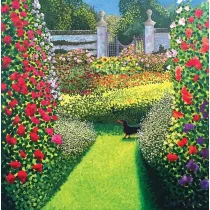 Susan Entwistle Karnet z kopert Pies w ogrodzie Easton Walled