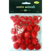 Galeria Hobby Pompony glitter czerwone 15x25mm 30 szt.