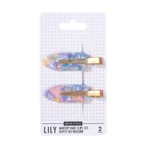 Sister Young Lily Makeup Hair Clips Set klipsy do wosw Pink Blue 2 szt.