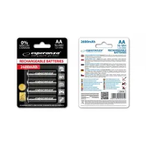 Esperanza Akumulatory NI-MH AA 2600mAh 4szt. czarne