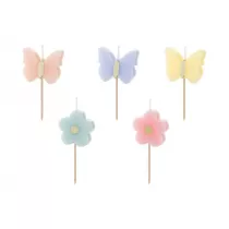 PartyDeco wieczki urodzinowe Motylki 3.5cm