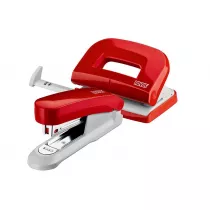Novus Zestaw zszywacz e15+dziurkacz e210czerwony blister