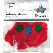 Titanum Ozdoba materiaowa serca czerwone 3 szt.