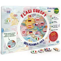 Puzzle Ukadanka/gra Flagi Europy Wydawnictwo Jako