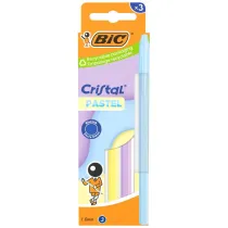 D�ugopis Cristal Pastel 1mm niebieski 3 szt BIC