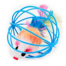 Petstory Pi�ka myszka w klatce zabawka dla kota